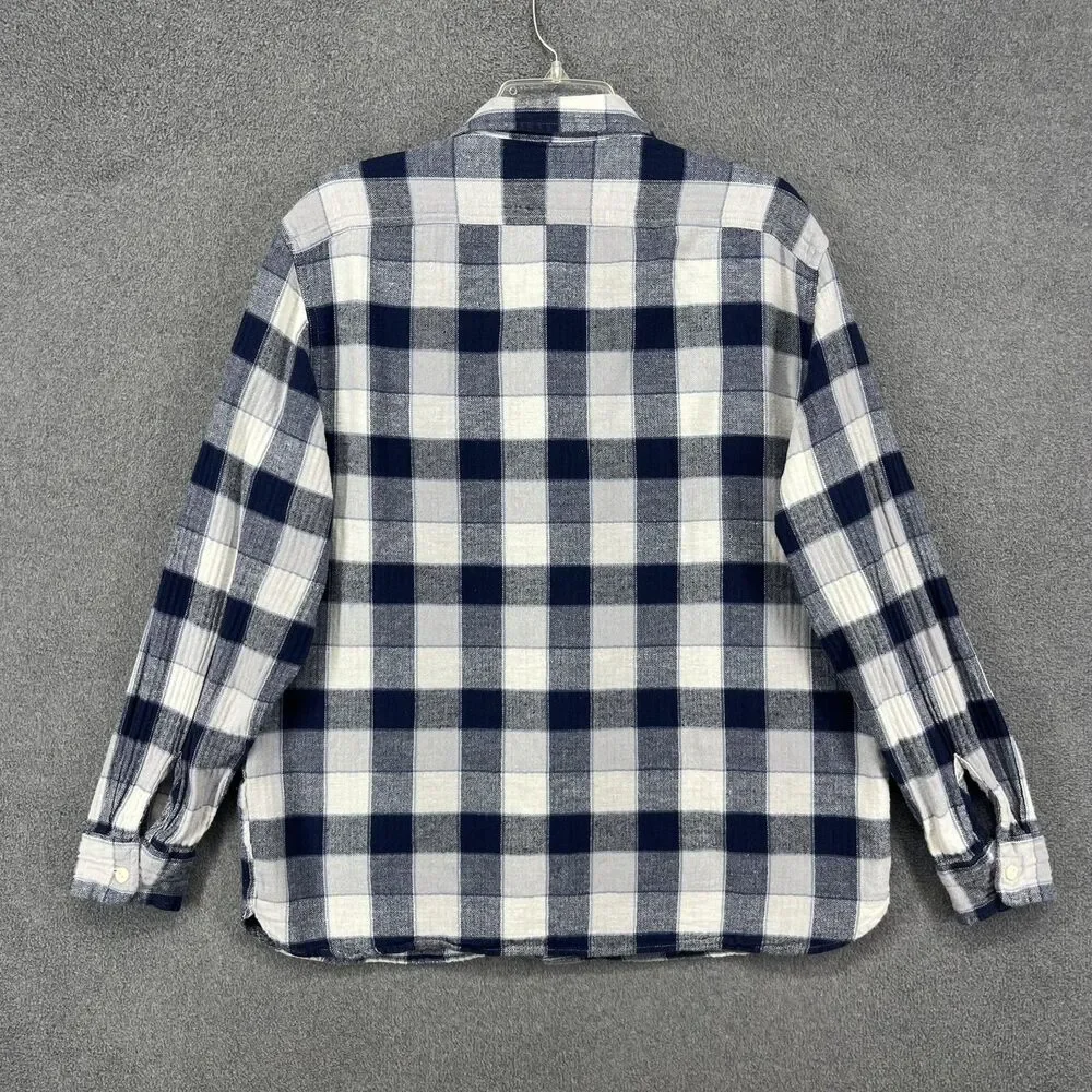 Levi's Shirt Mens Large Blue Plaid Flannel Relaxed Long Sleeve Button‎ Down